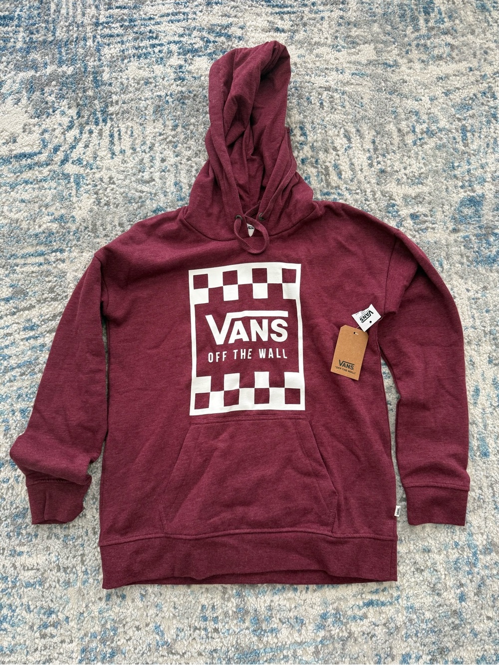 Vans Maroon Hoodie with White Checker Logo